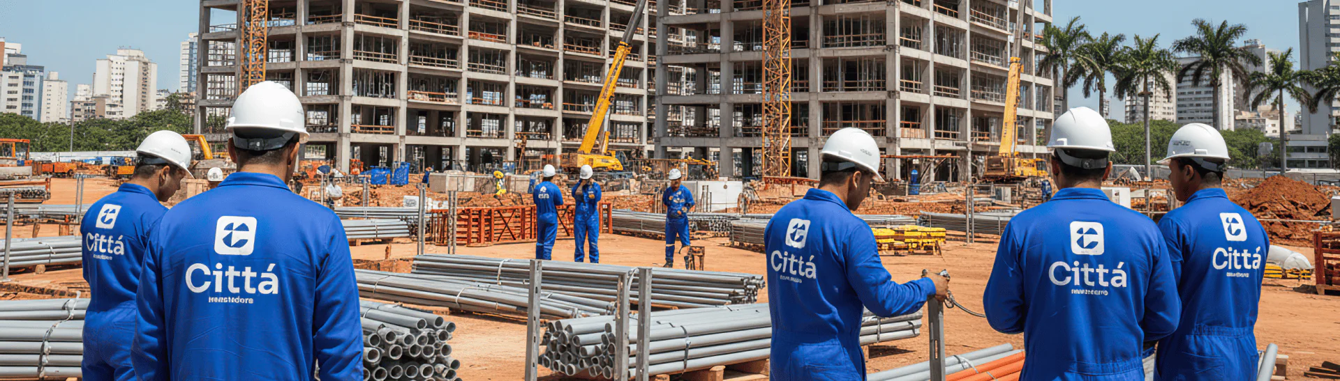 Equipe Cittá Instaladora em canteiro de obra